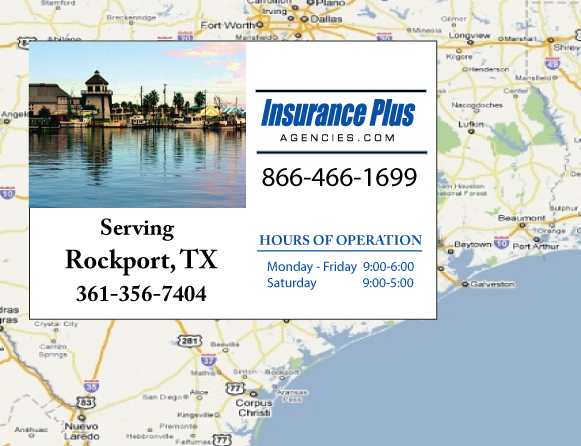 Insurance Plus Agencies of Texas (361) 356-7404 is your local Homeowner & Renter Insurance Agent in Rockport, Texas.