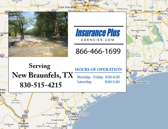 Insurance Plus Agencies of Texas (830)515-4215 is Full Coverage Car Insurance Agent in New Braunfels, Texas.