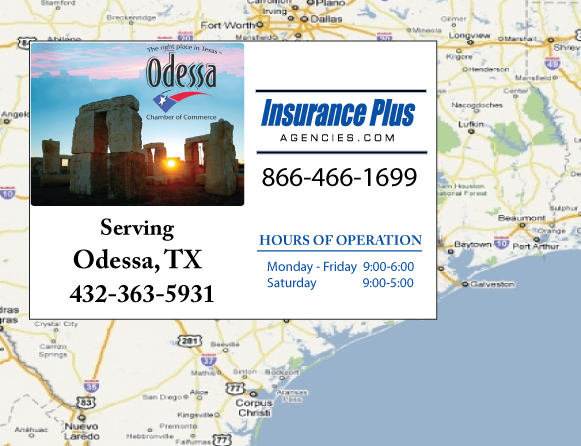 Insurance Plus Agencies of Texas (432) 363-5931 is your Suspended Drivers License Insurance Agent in Odessa, Texas.