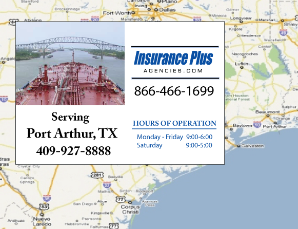 Insurance Plus Agencies (409) 927-8888 is your local Progressive office in Port Arthur, TX.