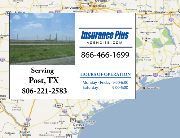 Insurance Plus Agencies of Texas (806) 221-2583 is your Salvage Or Rebuilt Title Insurance Agent in Post, TX.