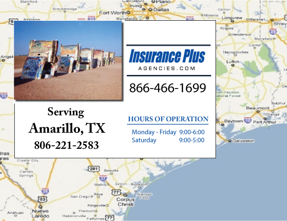 Las Agencias de Insurance Plus de Texas (806)221-2583 son su Agente de Aseguranza de Responsabilidad Civil para Daños a Terceros para Carros en Amarillo, Texas.