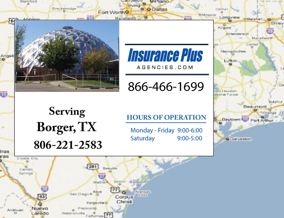 Insurance Plus Agencies of Texas (806)221-2583 is your Progressive Boat, Jet Ski, ATV, Motor Coach, & R.V. Insurance Agent in Borger, Texas.