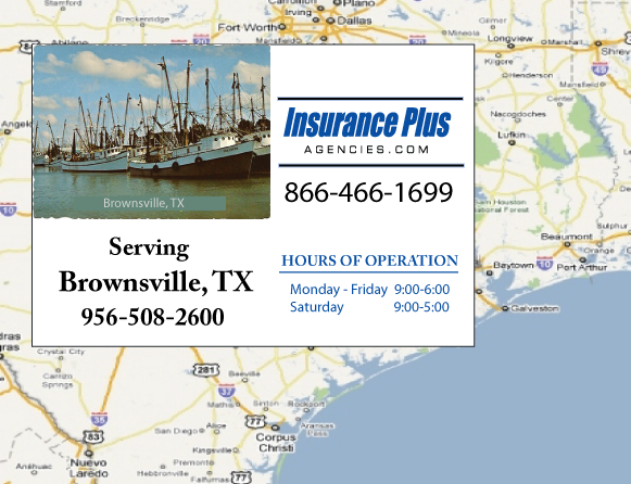 Las Agencias de Insurance Plus de Texas (956)508-2600son su Agente de Aseguranza de Responsabilidad Civil para Daños a Terceros para Carros en Brownsville, Texas.