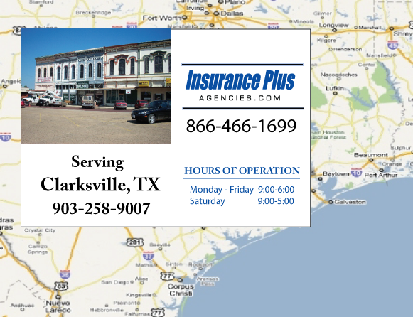 Insurance Plus Agencies (903) 258-9007 is your local Progressive office in Clarksville, TX.