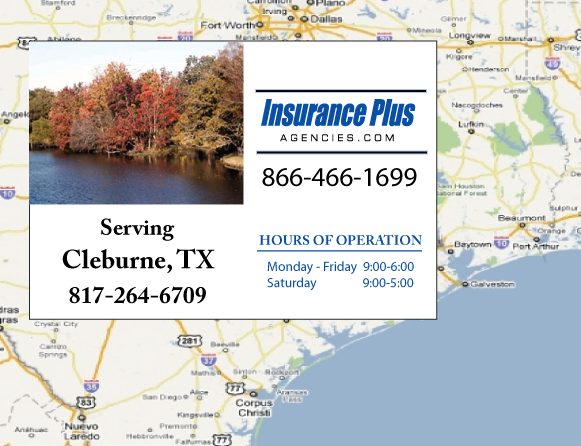 Insurance Plus Agencies of Texas (817) 264-6709 is your local Homeowner & Renter Insurance Agent in Cleburne, Texas.