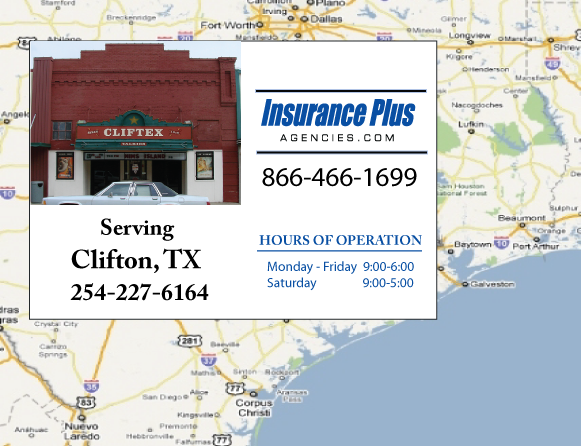 Insurance Plus Agencies (254) 227- 6164 is your local Progressive office in Clifton, TX