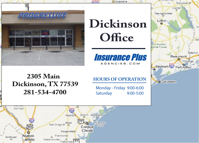Insurance Plus Agencies of Texas (281)534-4700 is your Commercial Liability Insurance Agency serving Dickinson, Texas. Call our dedicated agents anytime for a Quote. We are here for you 24/7 to find the Texas Insurance that's right for you.