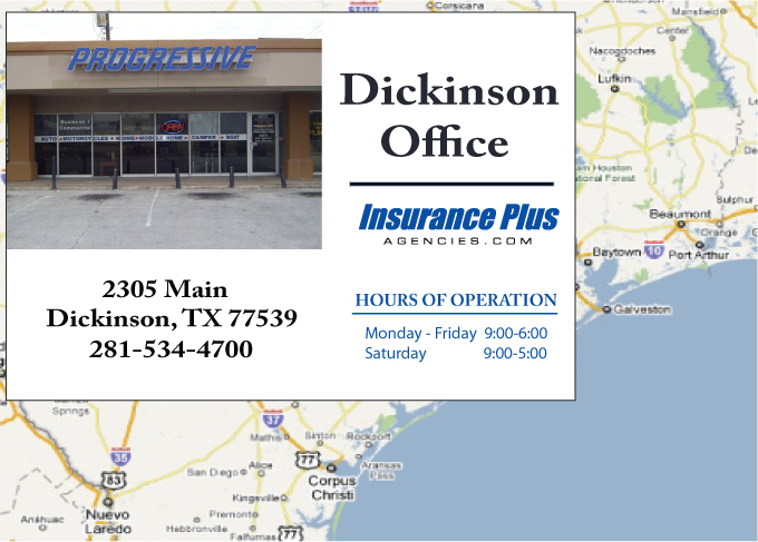 Insurance Plus Agencies (281) 534-4700  is your Auto, Home, Boat, Motorcycle, Mobilehome, RV, Jet Ski, Travel Trailer, Commercial, Business, Life and Health Insurance Agency in Dickinson, TX.