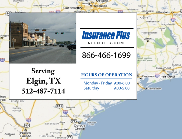 Insurance Plus Agencies (512) 487-7114 is your local Progressive office Elgin, TX.