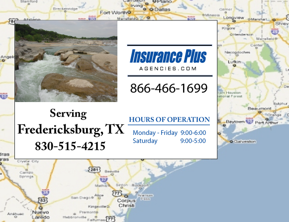 Insurance Plus Agencies (830) 515-4215 is your local Progressive office in Fredericksburg, TX.
