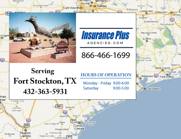 Insurance Plus Agencies of Texas (432)363-5931 is your Texas Fair Plan Association Agent in Fort Stockton, Texas.