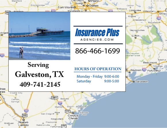 Insurance Plus Agencies of Texas (409)741-2145 is your Commercial Liability Insurance Agency serving Galveston, Texas. Call our dedicated agents anytime for a Quote. We are here for you 24/7 to find the Texas Insurance that's right for you.