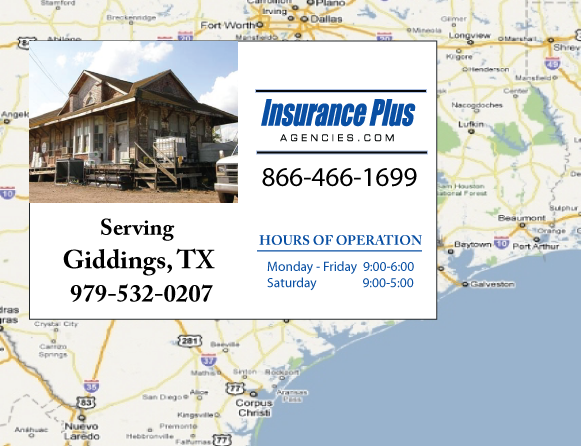 Insurance Plus Agencies (979) 532- 0207 is your local Progressive office in Giddings, TX.