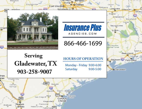 Insurance Plus Agencies of Texas (903) 258-9007 is your local Homeowner & Renter Insurance Agent in Gladewater, Texas.