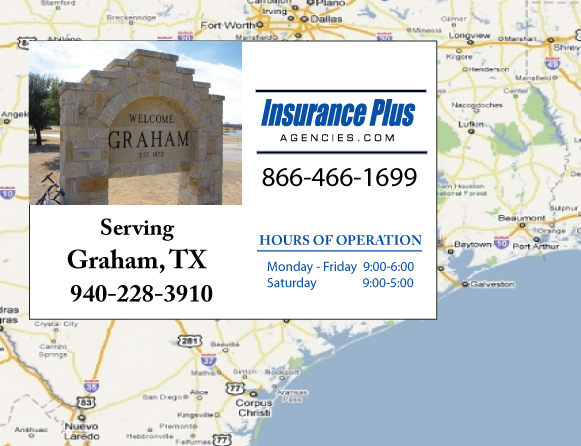 Insurance Plus Agencies (940) 228-3910 is your local Progressive office in Graham, TX.