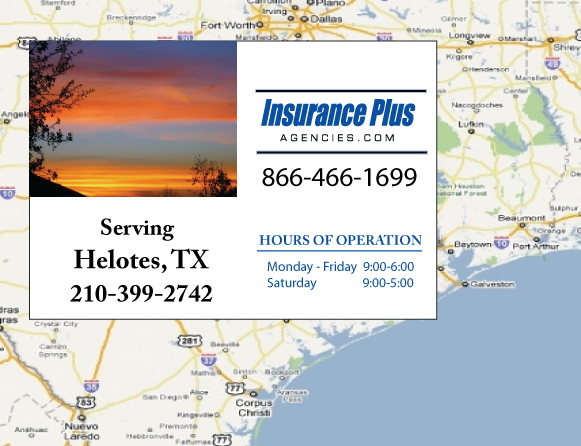 Insurance Plus Agencies of Texas (210) 399-2742 is your Unlicensed Driver Insurance Agent in Helotes, Texas.