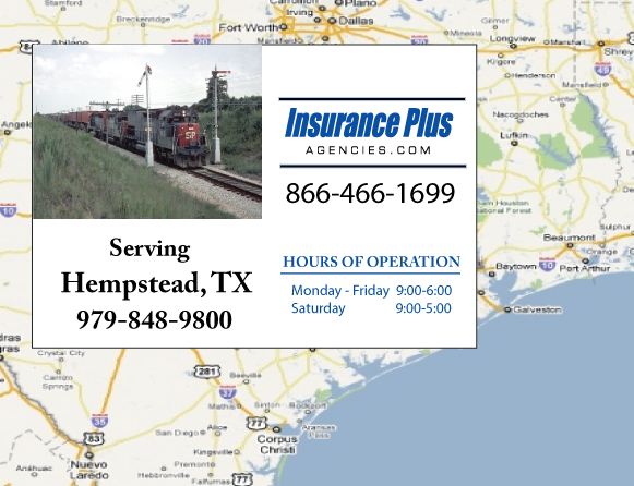 Insurance Plus Agencies of Texas (979)848-9800 is your Car Liability Insurance Agent in Hempstead, Texas.