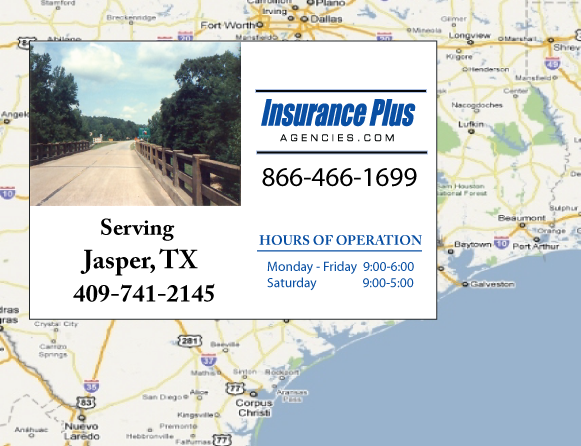 Insurance Plus Agencies of Texas (409)741-2145 is your Mexico Auto Insurance Agent in Jasper, Texas.