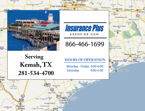 Insurance Plus Agencies of Texas (281) 534-4700 is your Progressive Insurance Quote Phone Number in Kemah, TX.