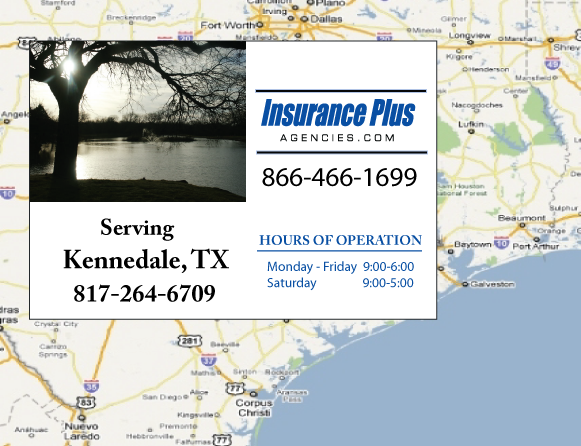 Insurance Plus Agencies (817) 264- 6709 is your local Progressive office in Kennedale, TX.
