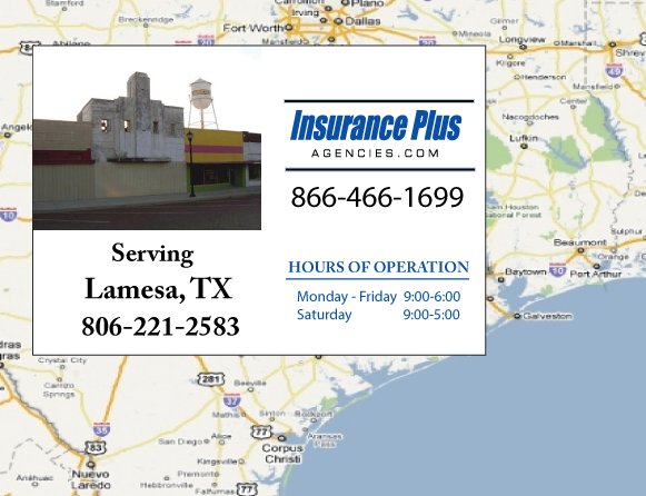 Insurance Plus Agencies of Texas (806)221-2583 is your Suspended Drivers License Insurance Agent in Lamesa, Texas.