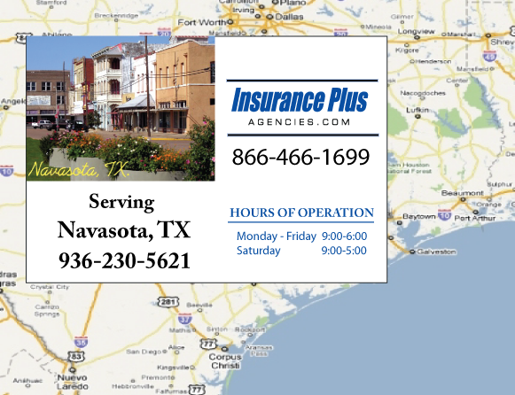 Insurance Plus Agencies of Texas (936) 230-5621 is your local Homeowner & Renter Insurance Agent in Navasota, Texas.