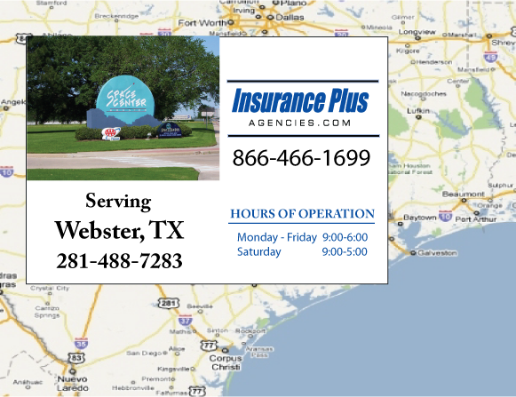 Insurance Plus Agencies (281) 488-7283 is your local Progressive office in Webster, TX.