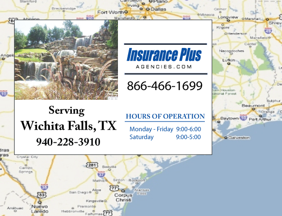 Insurance Plus Agencies (940 228-3910 is your Progressive Insurance Agent serving Wichita Falls, Texas.