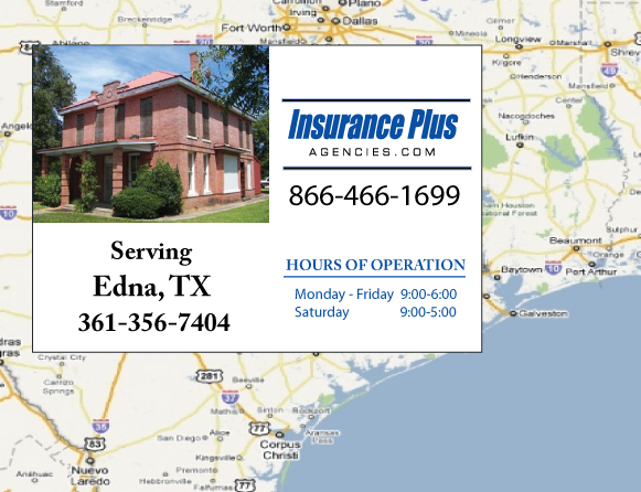 Insurance Plus Agencies of Texas (361)356-7404 is your Car Liability Insurance Agent in Edna, Texas.