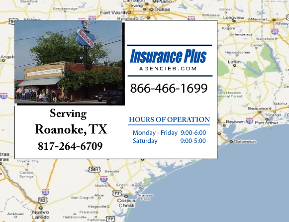 Insurance Plus Agencies of Texas (817)264-6709 is your Progressive SR-22 Insurance Agent in Roanoke, Texas.