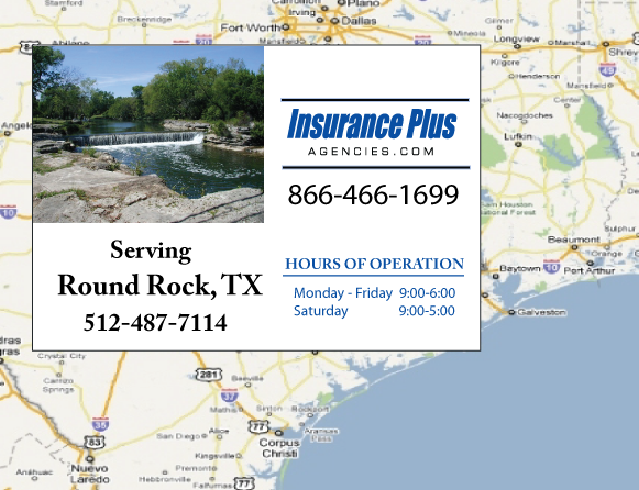 Las Agencias de Insurance Plus de Texas (512)487-7114 son su Agente de Aseguranza de Responsabilidad Civil para Daños a Terceros para Carros en Round Rock, Texas.