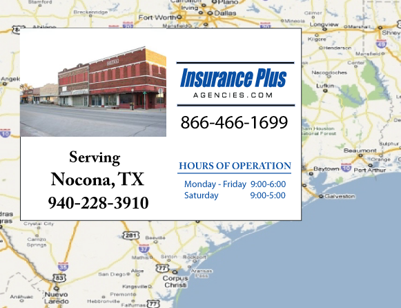 Insurance Plus Agencies of Texas (940)228-3910 is your Progressive SR-22 Insurance Agent in Nocona, Texas.
