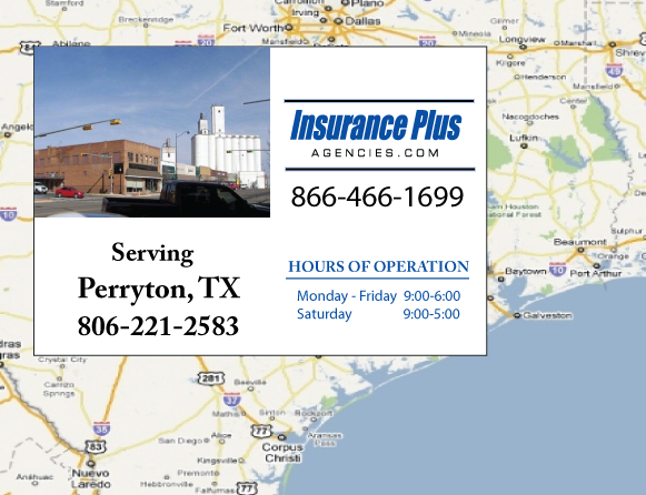 Insurance Plus Agencies (806) 221-2583 is your local Progressive office in Perryton, TX.