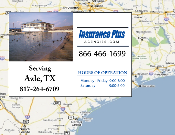 Insurance Plus Agencies of Texas (817)264-6709 is your Commercial Liability Insurance Agency serving Azle, Texas. Call our dedicated agents anytime for a Quote. We are here for you 24/7 to find the Texas Insurance that's right for you.