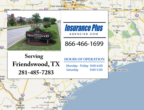 Insurance Plus Agencies (281) 485-7283 is your local Progressive office in Friendswood, TX.