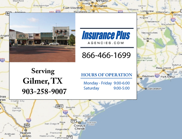 Insurance Plus Agencies of Texas (903) 258-9007 is your local Progressive Motorcycle agent in Gilmer, TX.