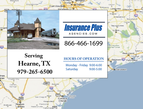 Insurance Plus Agencies of Texas (979) 265-6500 is your local Homeowner & Renter Insurance Agent in Hearne, Texas.