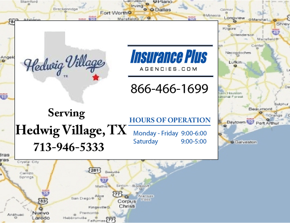Insurance Plus Agencies of Texas (713)946-5333 is your Salvage Or Rebuilt Title Insurance Agent in Hedwig Village, TX.