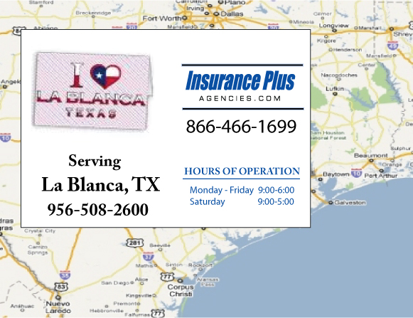 Insurance Plus Agencies (956) 508-2600 is your local Progressive office in La Blanca, TX.