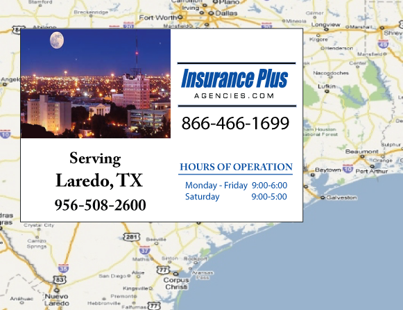 Insurance Plus Agencies of Texas (956)508-2600 is your local Progressive Motorcycle agent in Laredo, Texas.