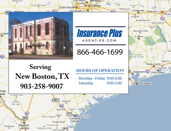 Insurance Plus Agencies of Texas (903) 258-9007 is your local Progressive Motorcycle agent in New Boston, TX.