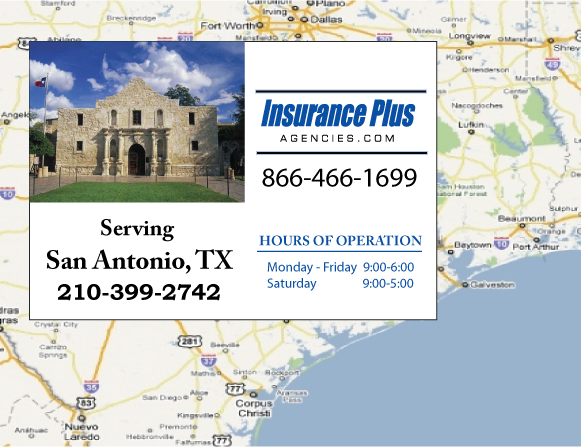 Las Agencias de Insurance Plus de Texas (210)399-2742 son su Agente de Aseguranza de Responsabilidad Civil para Daños a Terceros para Carros en San Antonio, Texas.
