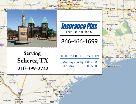 Insurance Plus Agencies of Texas (210) 399-2741 is your Progressive Car Insurance Agent in Schertz, Texas.