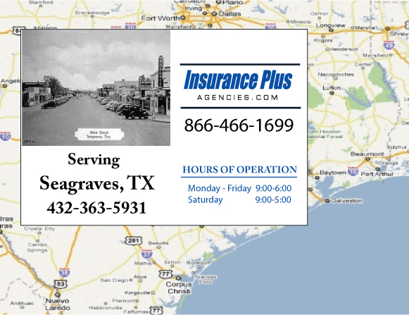 Insurance Plus Agencies of Texas (432) 363-5931 is your local Homeowner & Renter Insurance Agent in Seagraves, Texas.