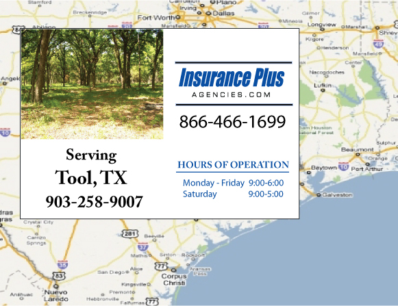 Insurance Plus Agencies (903) 258-9007 is your local Progressive office in Tool, TX.